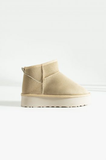 DARK HEEL Kadın Bej Süet İçi Kürklü Günlük Bot